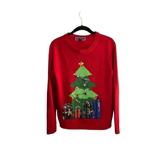 Karen Scott women’s Christmas tree red long sleeve sweater so small - Picture 2 of 4